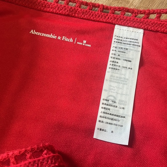 Abercrombie & Fitch Swim Nwot Abercrombie Red Crochet Bikini